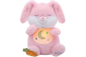 seOSTO Peluche Que Respira para Ansiedad, Stitch Que Respira para Bebe Dormir, con Música y Movimientos Respiratorios, Regalo Ideal para Bebés Recién Nacidos y Niños (Conejo Rosa)