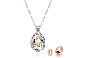 PiercingJak Collier Urne Funéraire Cendres Pendentif Bouteille Flacon Recipient Ouvrir Acier Inoxydable Papillon Contenant Souvenir Amour Bijoux Femme Cadeau avec Chaîne-Rose Or