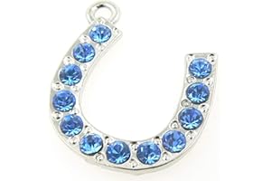 OCCASIONS EMPORIUM Horseshoe Charm - Crystal Encrusted - Blue