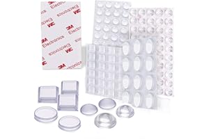 UNI-FINE SHOP Uni-Fine Elastikpuffer Transparent 4 Größen Schutzpuffer Möbelpuffer Gummipuffer Selbstklebend Anschlagdämpfer Türpuffer für Tür Schranktür Möbel