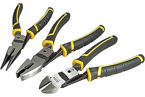 Stanley Fmht0-72415 Lot De 3 Pinces Gamme FatMax - Tout Matériaux - Mécanisme Pivot - Force De Coupe - Corps Forgé En Acier Carbone - Traitement Thermique - Poignée Soft Grip