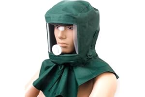 BAGIMA Sandstrahlhaubenkappe mit Canval-Schal, Sandstrahler-Gesichtsschutzabdeckung, Staubschutzhaube zum Sprühen von Schleiflackschutz