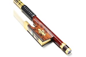 Carbon Fiber Core Hybrid Peranmbuco Skin Violin Bow 4/4 Size VINGOBOW 127V Master Level Fleur-de-lys Snakewood Frog 4 4 Full Straight Premium Natural Horse Hair for Porfessional Player