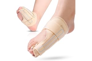 SYLONG Broken Big Toe Splint Brace, Big Toe Support for Arthritis, Fracture, Sprains, Injuries, with 2 Stainless Steel Plate - Right (Beige)