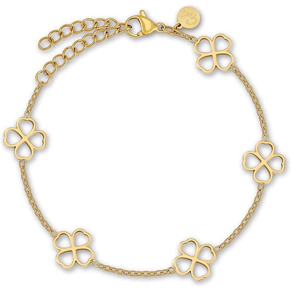Damesarmband zilver goud met klaverblad hart vlinder zirkonia
