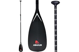 Abahub Remo Paddle Surf Carbono Pala Sup Paddle con Bolsa Pala Remo Extensible 170-218cm Hoja de Plástico con Impresión de Ondas para Tabla de Sup Canoa de Surf