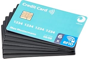 valonic 6 x protezione RFID - extra sottile - nero - per carta bancaria e carta di credito contactless