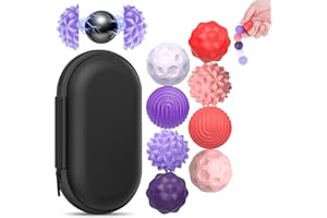 Muyohix Lot de 8 Magnétiques Balle Anti-Stress en Silicone, Fidget Toys Anti Stress pour Enfants et Adultes, Balles Sensorielles, Outil de Relaxation pour Gestion du Stress, TDAH, Autisme
