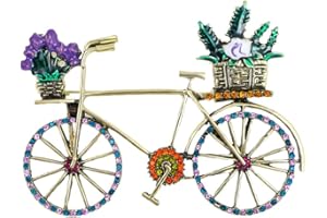 SATTIE Strass Bicicletta Spilla Cristallo Strass Biciclette Spilla Pin per le Donne Retro Elegante Viola Bicicletta Spille Pin per Matrimonio Moda Gioielli Accessori Regalo