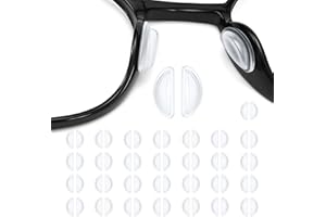 HORKTRUST Almohadillas Gafas Nariz- Almohadillas Gafas Silicona-Almohadillas Nasales para Gafas en Forma de D - 30 Unidades - Cómodos y Transpirables, Blanco Transparente, Compatible con Todas las Monturas