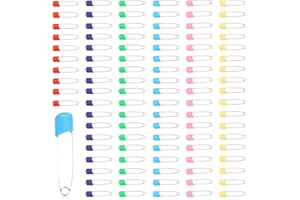 DWFEYOI Épingle à Nourrice, 100 Pièces Acier Inoxydable pour Bébé avec Fermeture Verrouillable Épingles à Couches sans Danger, pour Les Lingettes de Salive,Les Couches et Les Vêtements
