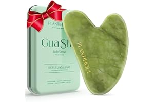 PLANTIFIQUE Gua Sha Visage et Corps en Pierre Véritable de Jade | Outil de Massage Facial | Idée Cadeau Anti-Âge pour Femme | Guasha Visage Yeux Cou Pieds | Masseur pour le Soin du Corps