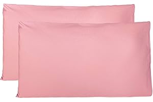FARFALLAROSSA Coppia di Federe 100% Puro Cotone 40x80 CM, Set di 2 Tessuti per Cuscino Letto Made in Italy, Chiusura a Busta, Tinta Unita, Misura Standard - Rosa