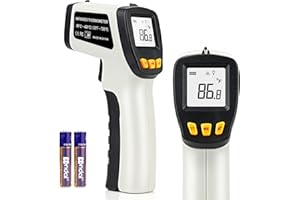 LEERCHUNAG Infrarot Thermometer (-50 °C ~ 400 °C), LEERCHUANG Laser Temperaturpistole für Pizzaofen, Berührungslose Temperaturmessgerät für Kochen/Grillen/Gefrierschrank – nicht für Menschen