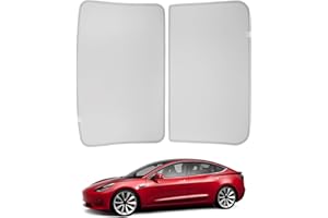 BASENOR 2025 Tesla Model 3 Sunshade Front & Rear Glass Roof Sun Shades Top Window Sun Protection for 2017-2020 Model 3 Interior Accessories Grey