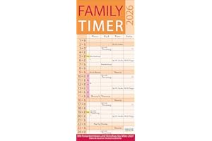 Family Timer Lifestyle 2026: Familienplaner mit 4 breiten Spalten. Hochwertiger Familienkalender mit Ferienterminen, Vorschau bis März 2027 und nützlichen Zusatzinformationen.