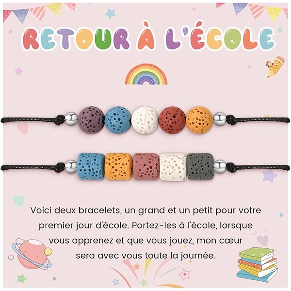 Bracelets Puzzle Premier Jour D'École - 2 Pièces Mère Et Enfant - Cadeau Rentrée Anti-Anxiété