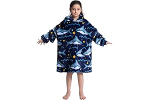 Kuceng Kids Oversized Blanket Hoodie,Oversized Hoodie Blanket for Children Teen,Soft Sherpa FLeece Hoodies Pullover with Pocket, Warm Comfortable Hoodie Blanket for Boys Girls Teens