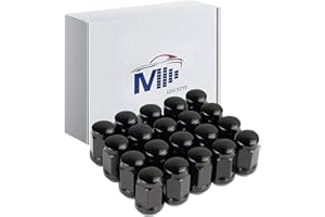 MIDOUAUTOUK 20PCS Lug Nut Set Rustproof M12x1.25 Wheel Nut with 60 Degree Conical Seat,3/4" HEX Chrome Closed End Lug Nut,Replacement for Nissan Altima,Maxima,Subaru Aftermarket Wheel, Black