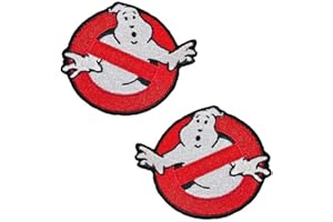 ZCKETO 2 Pièces Tactique Ghostbuster Fantôme Emblème à Repasser ou à Coudre Militaire Patch pour Tactique Airsoft Cosplay Cycliste Vêtements Sac À Dos Uniforme Gilet Couverture Pour Chien