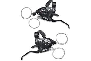 FOMTOR 1 paire de leviers de vitesse de vélo 3 x 7/8 vitesses Levier de vitesse Bike Shifter Lever/gauche/droite
