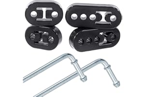 Wokape 6 pezzi di gomma di scarico auto gancio isolante staffa boccola montaggio con acciaio inox universale aste di scarico saldate su 90° (2 fori 4 fori, diametro foro 1,2 cm)