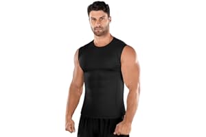 Niksa Compression Running Vest Men,1 or 2 Packs Breathable Tank Top Sleeveless Tshirt Quick Dry Gym Top Muscle Fit T Shirt Base Layers for Cycling Training Workout Sports