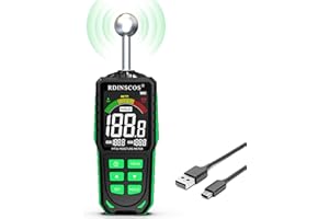 RDINSCOS Misuratore Umidita Muri Ricaricabile Misuratore di Umidità del Legno, Igrometro Digitale Professionale Rilevatore di Umidità per Legni, Muri e Pavimenti Tester di umidità Tester (MT36)