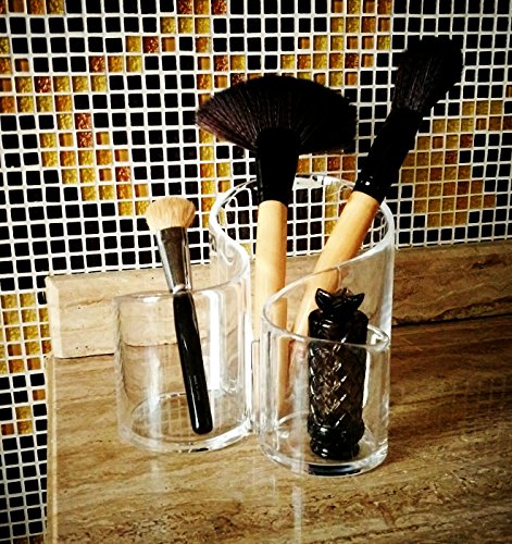 PuTwo oraganizador Make-up Acryl groß Kapazität Make Up Etui Box rund - 3