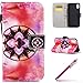 Produktbild iPhone X Case Silicone Bumber,iPhone X Case Stand Fonction Support,Hpory Retro Elegant Colorful Painted Pattern PU Ledertasche Handyhüllen Bookstyle Klapphülle PU Leather Case With Multi-Kredit Kartenfächer Wallet Flip Cover mit Standfunktion Magnetverschluß Cover Case PU Leder Und Silikon Innenschale Anti-Staub Anti-Kratzer und Shockproof Telefon Tasche Handytasche Schutzhülle für iPhone X + 1 x Hpory Stylus-(Mandala)