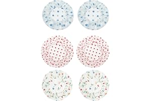 HABNI 6 pièces de bonnets de douche imperméables pour femmes, agrandis et épaissis, adaptés à la maison, au bain et à la cuisine (bleu, rouge, blanc)