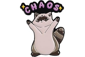 AstraGlam Niedlicher Schwarzer Katzen Waschbär Anstecker Pin für Damen Herren,Emaille Brosche Pins,Anstecknadel,Abzeichen für Rucksack Tasche Schmuck,Niedliche Tier Brosche Geschenk für Tierliebhaber