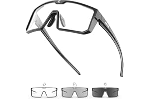 KAPVOE Occhiali Ciclismo Fotocromatici Occhiali da Sole Sportivi MTB Bici da Corsa Uomo Donna Trasparenti Bicicletta K232