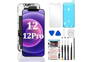Fixerman LCD Display für iPhone 12/iPhone 12 Pro Ersatz Bildschirm 6.1 Zoll, 3D Touch Digital Bildschirm Rahmen Glasbildschirm Kit Komplette mit Werkzeug-Kit