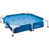 Intex Square Detachable Pet Pool, 152 x 152 x 30 cm, Filter Type H, Skimmer, Cover, Resistant Materials, Dog Pool, Detachable