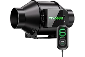 VIVOSUN AeroZesh G4 Inline Duct Fan 100 mm Extractor Fan 331 m³/h with E12 Speed Controller and Fully Programmable PWM-Controlled EC Fan for Grow Tent Ventilation