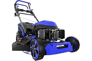 DENQBAR DQ-R53EV Tondeuse à Gazon Essence 4,4 KW (6 CV), Fonction 9 en 1, Démarrage électrique (E-Start), Sélection de Vitesse, Largeur Lame de Coupe 53 cm