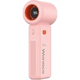 Warmco H1 15000 RPM Turbo El Vantilat&ouml;r&uuml; 5000 mAh Şarjlı Dijital G&ouml;stergeli Mini Soğutucu Fan Pembe