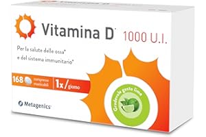 METAGENICS Vitamina D 1000 U.I. - Integratore Sistema Immunitario - Per la Salute delle Ossa - 168 Compresse Masticabili