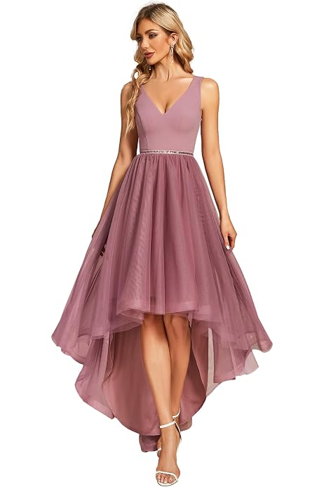 Robe De Soirée Et Robe De Cocktail Mariage Luxe Robe De Soirée Longue Ever-Pretty Pour Mariage - Style Sirène, Col V, Manches Courtes, 100% Polyester