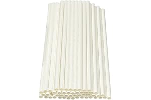 Haobase 50 cannucce di carta biodegradabili, per cocktail, caffè, bevande fredde (bianco)