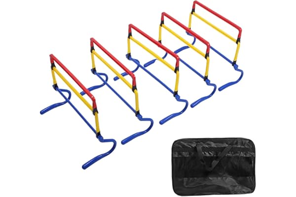 F Fityle 5X Obstacles d'agilité Obstacles Améliore la Force Haies de réglables pour Les athlètes Course à Pied Intérieur