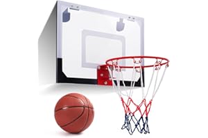 ‎LIFEZEAL LIFEZEAL Mini Basketballkorb für Kinder & Erwachsene, Basketballkorb Indoor Türmontage, Basketballbrett mit Ball & Luftpumpe, Basketballring Basketball Hoop 46 x 30,5 cm
