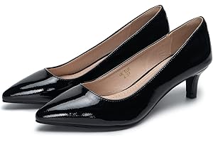 OPHESTIN Womens Pointed Toe Court Shoes Low Kitten Heel Dress Pumps Shoes Bridal Wedding Party Office Work Shoes