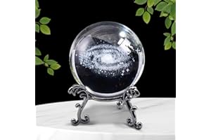 DIYPARKIA Crystal Ball with Stand 6cm 3D Glass Laser Glass Sphere Paperweights Gifts for Men A Gift for Astronomy Enthusiasts Home Art Decor Crafts Sphere Figurine for Home Office Paperweight (The Milky Way)