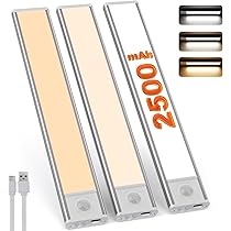 GOODEA Lampe De Placard LED Rechargeable 18cm Sans Fil,3 Pcs Réglette