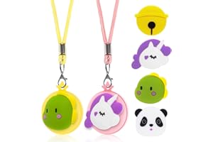 MOWYEOK AirTag Kette Kinder, Halskette für Apple Air Tag Kleinkind Versteckt AirTags Hülle Bequemer als Armband Anhänger AirTec GPS Tracker (Rosa, Gelb)