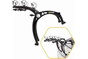 Saris Bones Car Trunk Bicycle Rack Carrier, Mounts 2-3 Bikes, Black - Durable, Rust-Free, Anti-Sway Straps, Fits Most Vehicles, Made in USA, Arc-Based Design, 100% Recyclable Materials