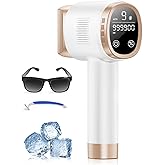 21J Depiladora Laser con Función de Refrigeración, 600-1200NM Depiladora Luz Pulsada con 9 Niveles de Energía, Pantalla Tácti