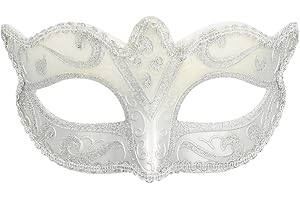 Boland 00339 - Máscara de ojos Venecia Felina, plata, adornos, baile de máscaras, Venecia, carnaval, fiesta temática, disfraz